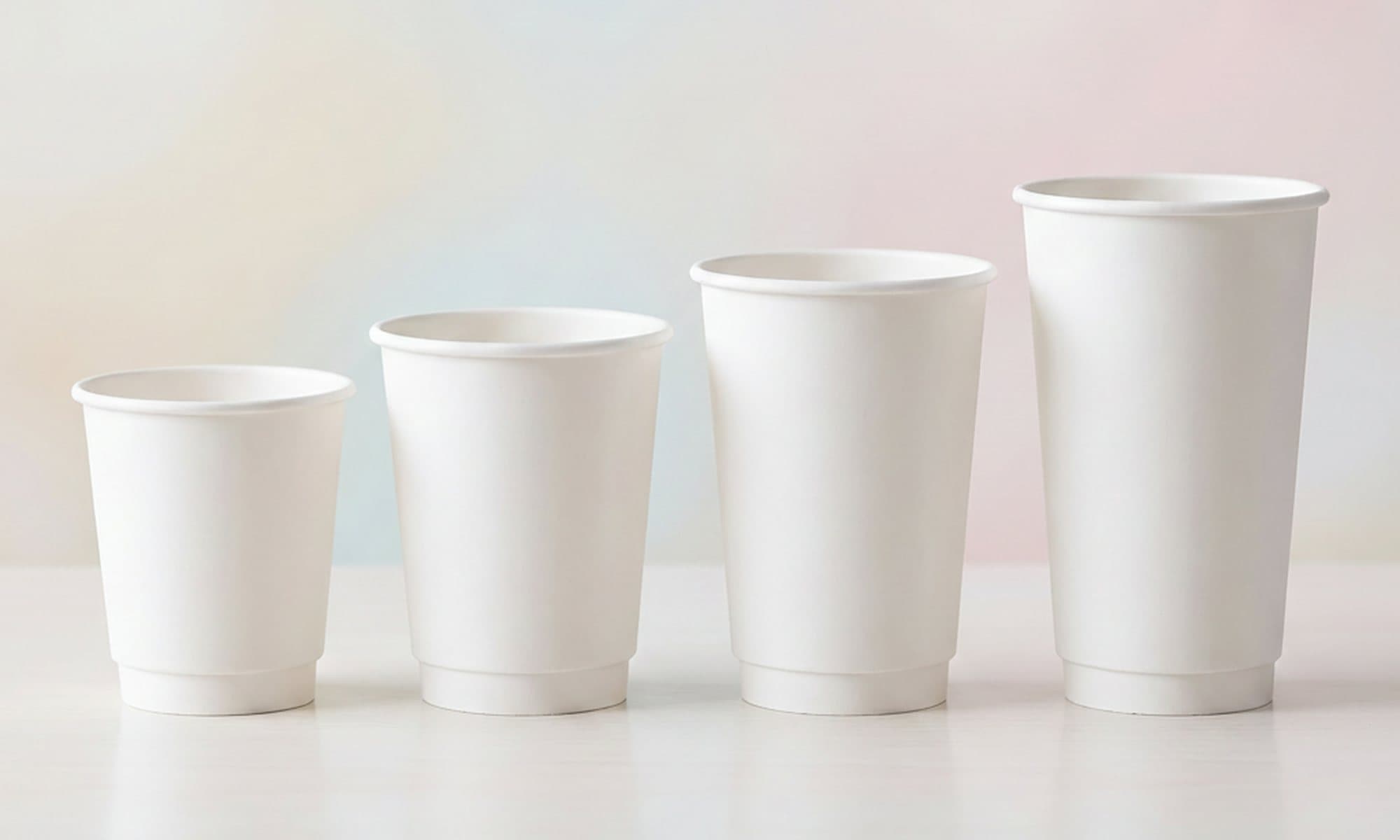 Double wall paper cups in 8, 10, 12 and 16 oz